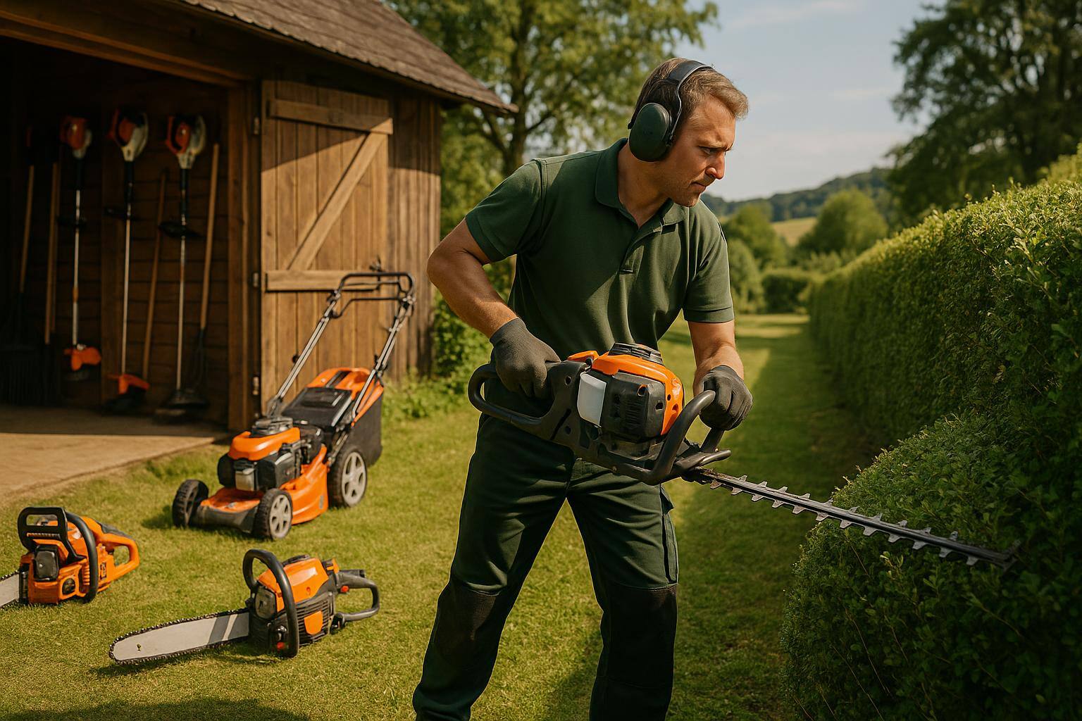 Heckenscheren im Einsatz im Garten | FGK GmbH Eifel