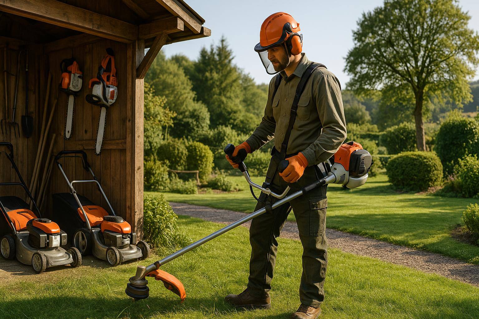 Freischneider im Einsatz im Garten | FGK GmbH Eifel