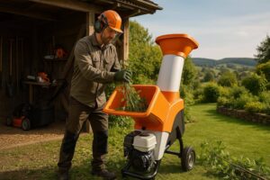 Häcksler im Einsatz im Eifeler Garten | FGK GmbH Eifel